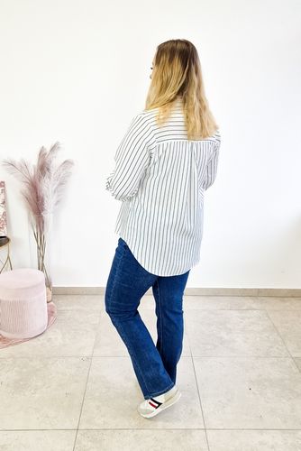 Biała Elegancka Koszula Damska w Paski 42 na Arena.pl