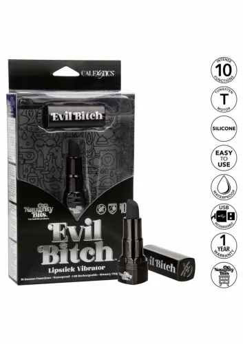evil bitch lipstick vibrator mini masażer 10 trybow czarny 4 cale na Arena.pl