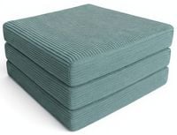 MATERAC PUFA FOTEL rozkładany składany turystyczny 192/64/8cm MIĘTA sztruks