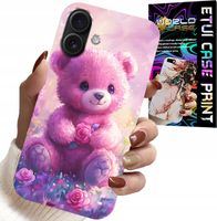 ETUI DO IPHONE 16 - SŁODKI MIŚ NA RÓŻOWYM TLE, CASE + SZKŁO