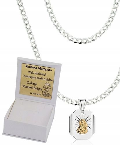 Łańcuszek Srebrny Pancerka 2,30 mm z Medalikiem pr 925 Grawer Gratis na Arena.pl