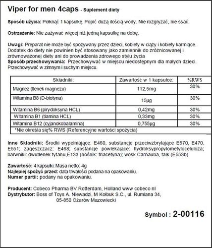 suplement diety viper cobeco 4 kapsułki na Arena.pl