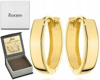 ZŁOTE KOLCZYKI GŁADKIE OWALNE KLASYCZNE ZŁOTO 585 PREZENT GRAWER