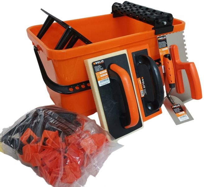SOLID Wiadro do fugowania 20l gąbka paca kielnia 7 elementów +gratis zdjęcie 1