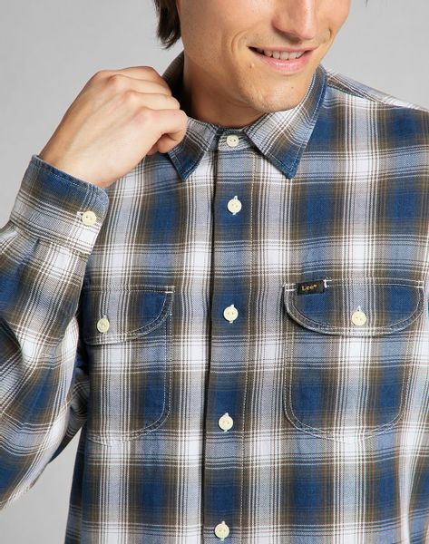 LEE WORKER SHIRT SERPICO GREEN L68HMJOJ M zdjęcie 4