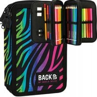 PIÓRNIK TRZYKOMOROWY Z WYPOSAŻENIEM DZIEWCZĘCY TĘCZOWA ZEBRA BACKUP