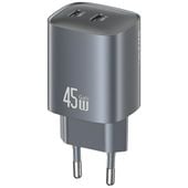ładowarka sieciowa usams cc305 t66 45w   gan 2xusb-c tarnish