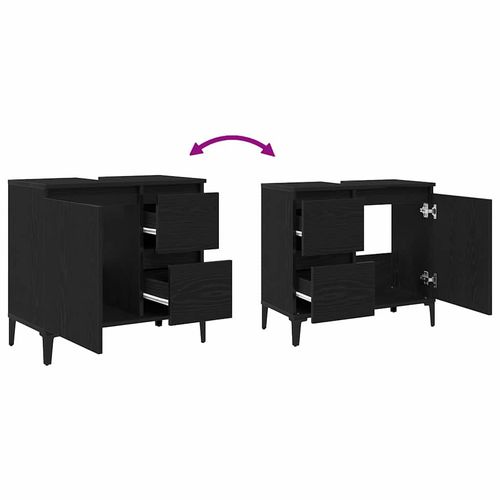 Szafka Łazienkowa z szufladą z półką Czarny dąb 65 x 33 x 60 cm na Arena.pl