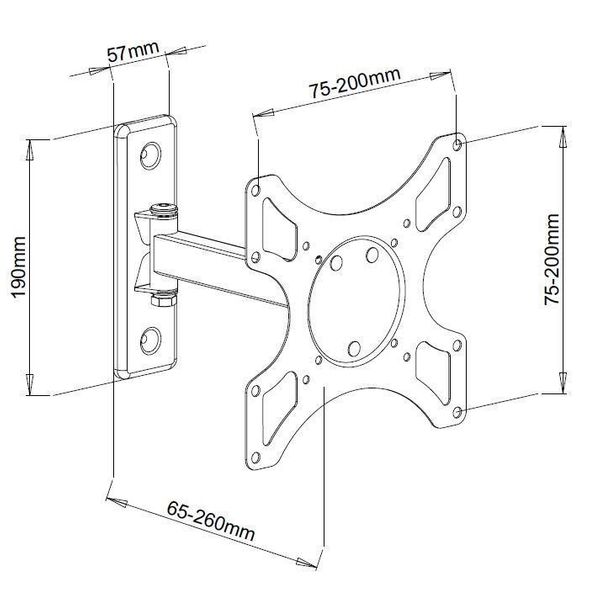 UCHWYT ŚCIENNY TV LED/LCD 19-37 CALI 25KG REGULOWANY zdjęcie 3