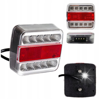 Lampa tylna 14 LED do przyczepki 12V transparent podświetlenie rejestracji