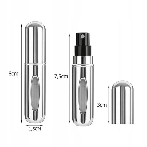 Atomizer srebrny 5 ml, buteleczka na perfumy. Idealna w podróż. na Arena.pl