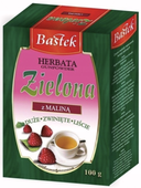 BASTEK HERBATA ZIELONA LIŚĆ 100G MALINA