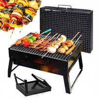 GRILL OGRODOWY SKŁADANY TURYSTYCZNY KOMPAKTOWY PRZENOŚNY WĘGLOWY Z UCHWYTEM