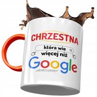 Kubek Pomarańczowy Dla Chrzestnej Na Urodziny Z Nadrukiem Ze Zdjęciem