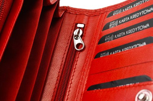 Damski Portfel Skórzany Czerwony Duży Rfid Beltimore 036 na Arena.pl