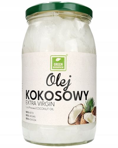 OLEJ KOKOSOWY nierafinowany extra virgin 900ml extra tłoczony na zimno na Arena.pl