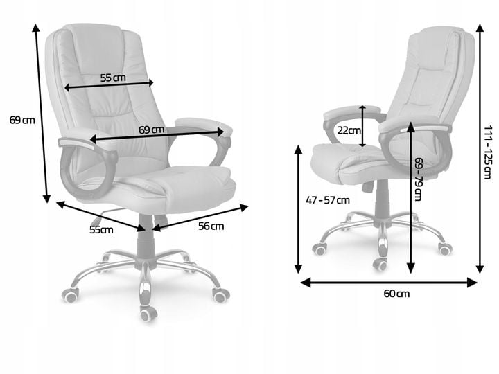 FOTEL BIUROWY KRZESŁO BIUROWE OBROTOWE CHROM zdjęcie 7
