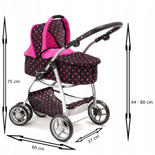 Doris DUŻY WÓZEK DLA LALEK GŁĘBOKI SPACEROWY 4w1 na Arena.pl
