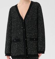 GESTUZ GZCosma Cardigan Czarny z Lureksem XS