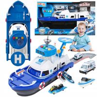 STATEK Samochód Policyjny Zjeżdżalnia Garaż Policja Patrol Morski PREZENT