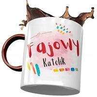 Kubek Bordowy Dla Katolika Fajowy Katolik Prezent Z Nadrukiem Ze Zdjęciem