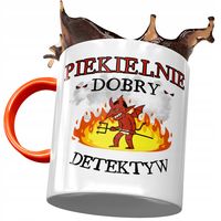 Kubek Pomarańczowy Dla Detektywa Piekielnie Dobry Z Nadrukiem Ze Zdjęciem