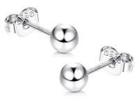 SREBRNE KOLCZYKI GŁADKIE KULE KULKI KULECZKI 6MM