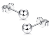 SREBRNE KOLCZYKI GŁADKIE KULE KULKI KULECZKI 6MM