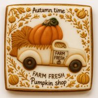 CIASTKO LUKROWANE BIG PUMPKIN ROZ.XL KWADRAT JESIEŃ RĘCZNIE ROBIONE