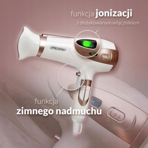 SUSZARKA DO WŁOSÓW Z JONIZACJĄ 2400W Zimny nawiew + Koncentrator i na Arena.pl