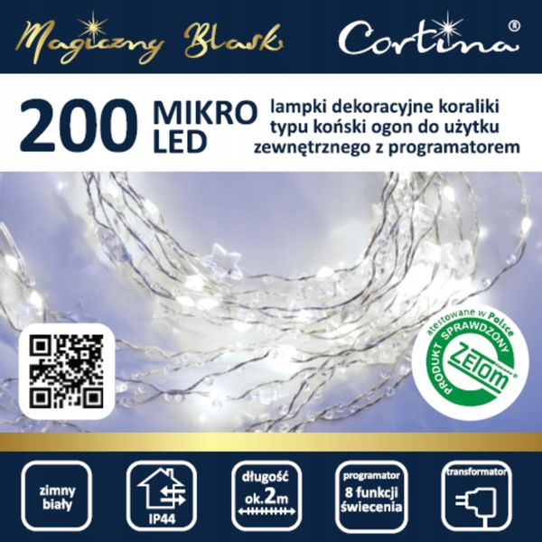 LAMPKI DRUCIKI KORALIKI 200 LED Programator MIKRO zdjęcie 8