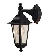 KINKIET OGRODOWY IP33 LANTERN CZARNY DÓŁ LAMPA