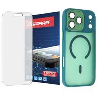 szkło hybrydowe do iphone 17 pro + magsafe etui zielone tpu