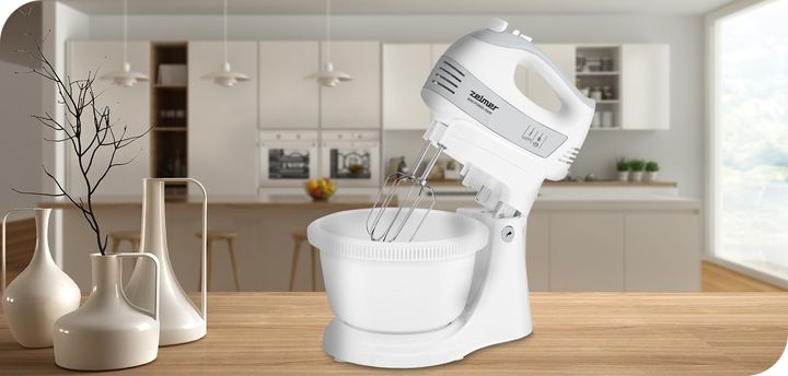 MIKSER z misą ZELMER ZHM2459S 700W biały TURBO ubijanie stojak zdjęcie 5