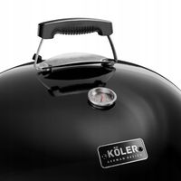 GRILL WĘGLOWY OKRĄGŁY OGRODOWY EMALIA KOLER EMBER C1 TERMOMETR POKRYWA 54cm