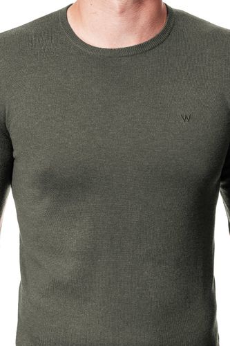 MĘSKI SWETER WRANGLER CREW KNIT DUSTY OLIVE W85672P45 2XL na Arena.pl