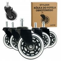 5x KÓŁKA DO FOTELA OBROTOWEGO KRZESŁA KAUCZUK SILIKONOWE 11mm