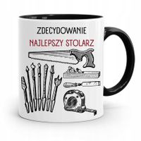 Kubek Czarny Prezent Stolarza Najlepszy Stolarz Z Nadrukiem Ze Zdjęciem