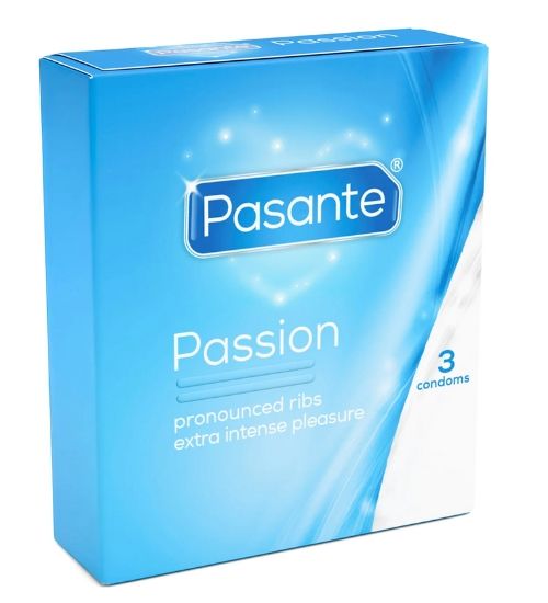 Prezerwatywy prążkowane Pasante Passion 3szt. zdjęcie 3