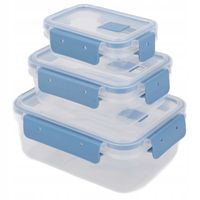 2 x POJEMNIKI PLASTIKOWE NA ŻYWNOŚĆ ZESTAW SZCZELNE HERMETYCZNE LUNCHBOX 3s