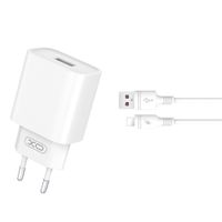 XO ładowarka sieciowa CE02D QC 3.0 18W 1xUSB BIAŁA + KABEL LIGHTNING
