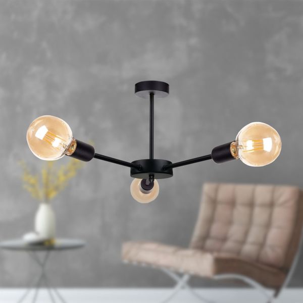 Lampa sufitowa 3xE27 SUN BLACK zdjęcie 2