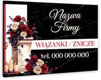 TABLICZKA REKLAMOWA szyld z dibondu nadruk 40x30 cm wiązanki znicze