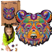 Puzzle Drewniane Eco Brązowy Niedźwiedź A3 Puza3-02726