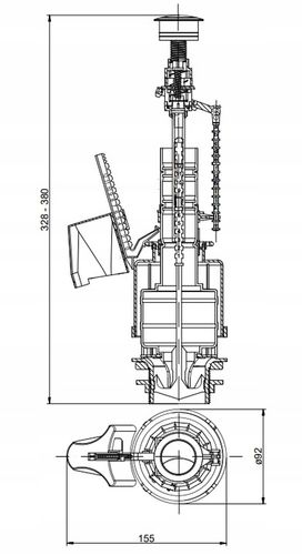 ZAWÓR SPUSTOWY DO SPŁUCZKI WC 3/6L UNIWERSALNY SOLIDNY PRZYCISK SPŁUKUJĄCY na Arena.pl