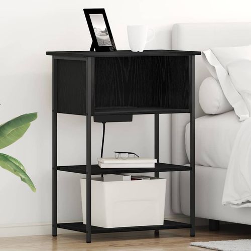 Szafka Nocna Czarny dąb 55 x 31 x 76 cm Materiał drewnopochodny na Arena.pl