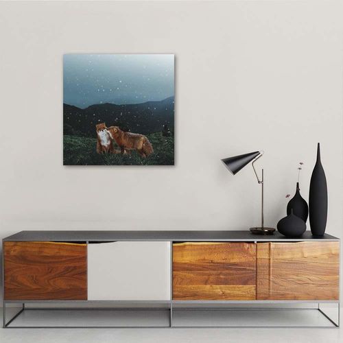 Obraz na płótnie - Canvas, Lisi pocałunek 60x60 na Arena.pl