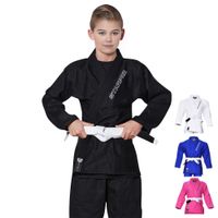 Kimono Dziecięce Gi do Brazylijskiego Jiu Jitsu Czarne C1 Splot Perłowy