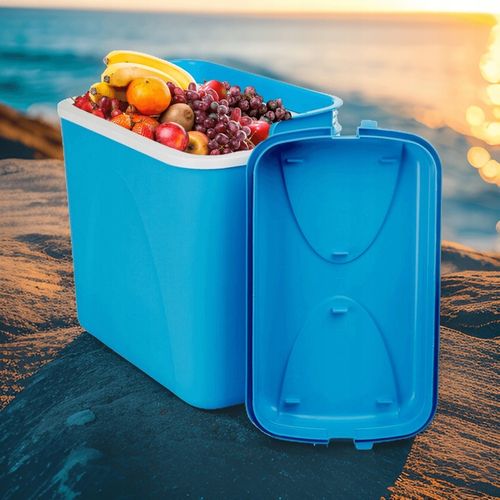 LODÓWKA TURYSTYCZNA 24L na WKŁADY MROŻĄCE niebieska do AUTA kampera PODRÓŻY na Arena.pl