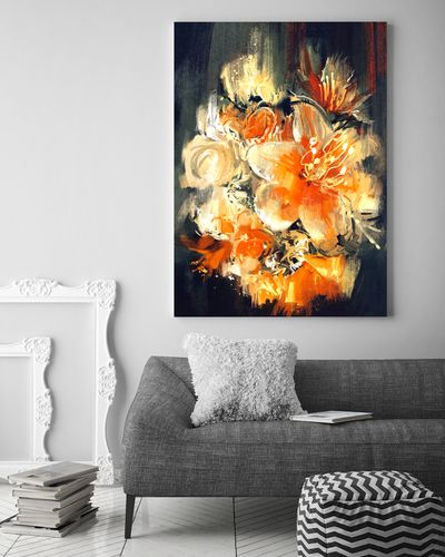 Obraz na płótnie abstrakcja kwiaty 50x70 cm na Arena.pl